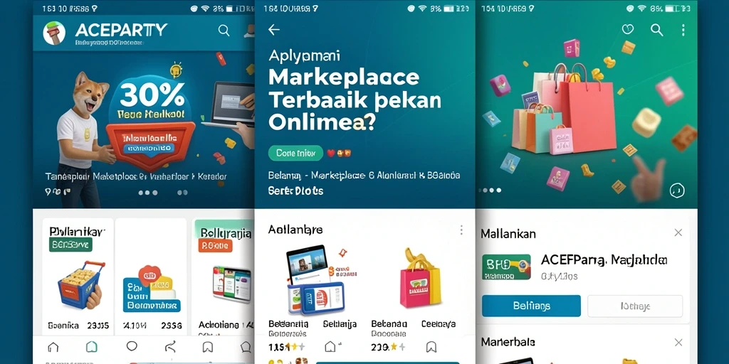 Tampilan antarmuka ACEPARTY yang sederhana dan menarik untuk berbelanja.