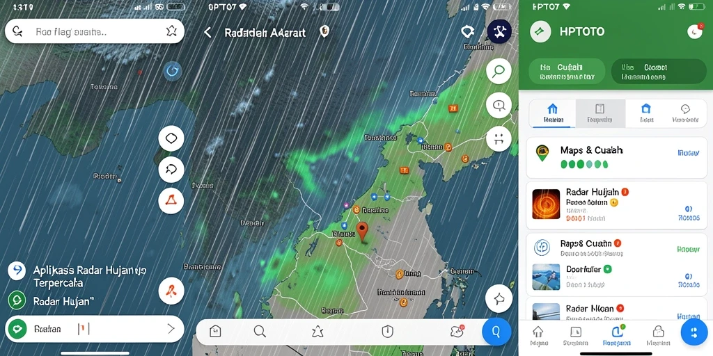 Tampilan antarmuka HPTOTO yang menampilkan data radar hujan.