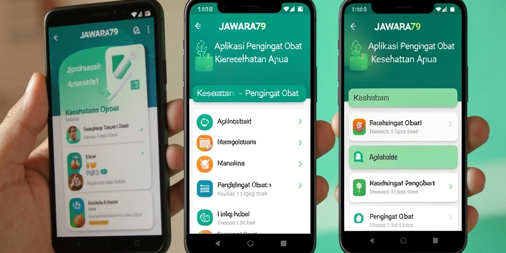 Tampilan antarmuka JAWARA79 yang ramah pengguna untuk mengingatkan obat.