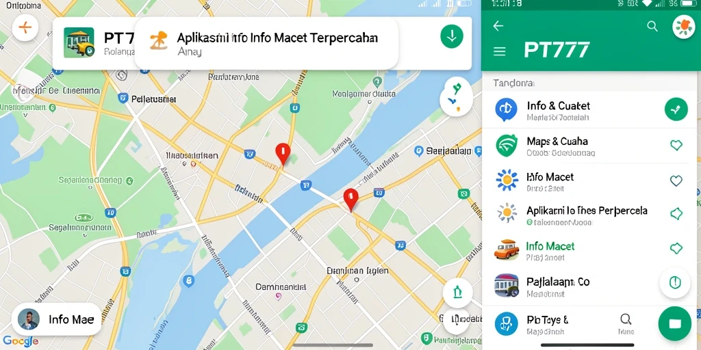 Antarmuka aplikasi PT777 menampilkan informasi kemacetan yang jelas dan terperinci.