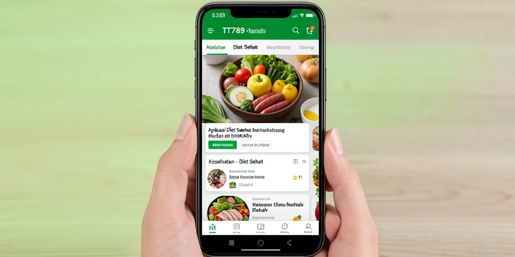 Antarmuka pengguna TT789 yang intuitif dan menarik untuk aplikasi Diet Sehat.